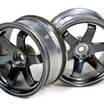 BRTR-5073.6 Miscellaneous 6-Spoke Wheel Set (2Pcs) Gun Metal For 1/10 RC Car (6mm Offset)