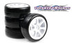 VT-V8T-PG24RSP Volante V8T 1/10 TC 24R Rubber Tire Pre-glued 4pcs , Asphalt [Seven Spoke Wheel]